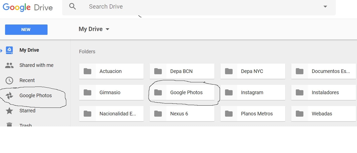 google drive sync folder outside